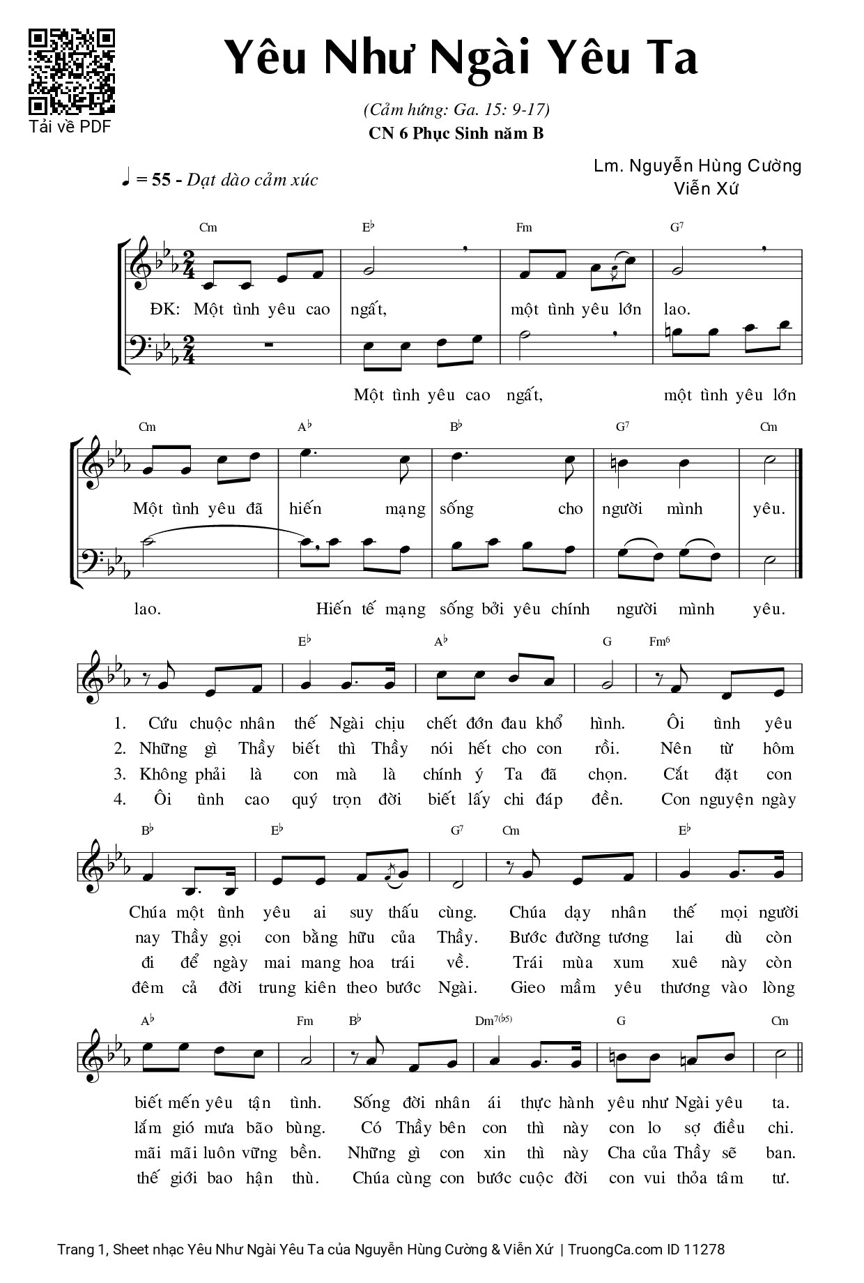 Sheet PDF of Yêu Như Ngài Yêu Ta