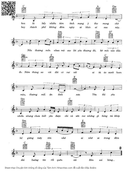 Page 2 of Sheet music PDF Chuyện tình không dĩ vãng - Tâm Anh