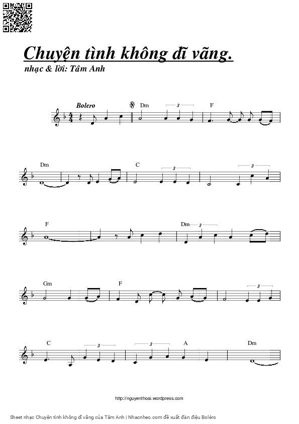 Page 3 of Sheet music PDF Chuyện tình không dĩ vãng - Tâm Anh