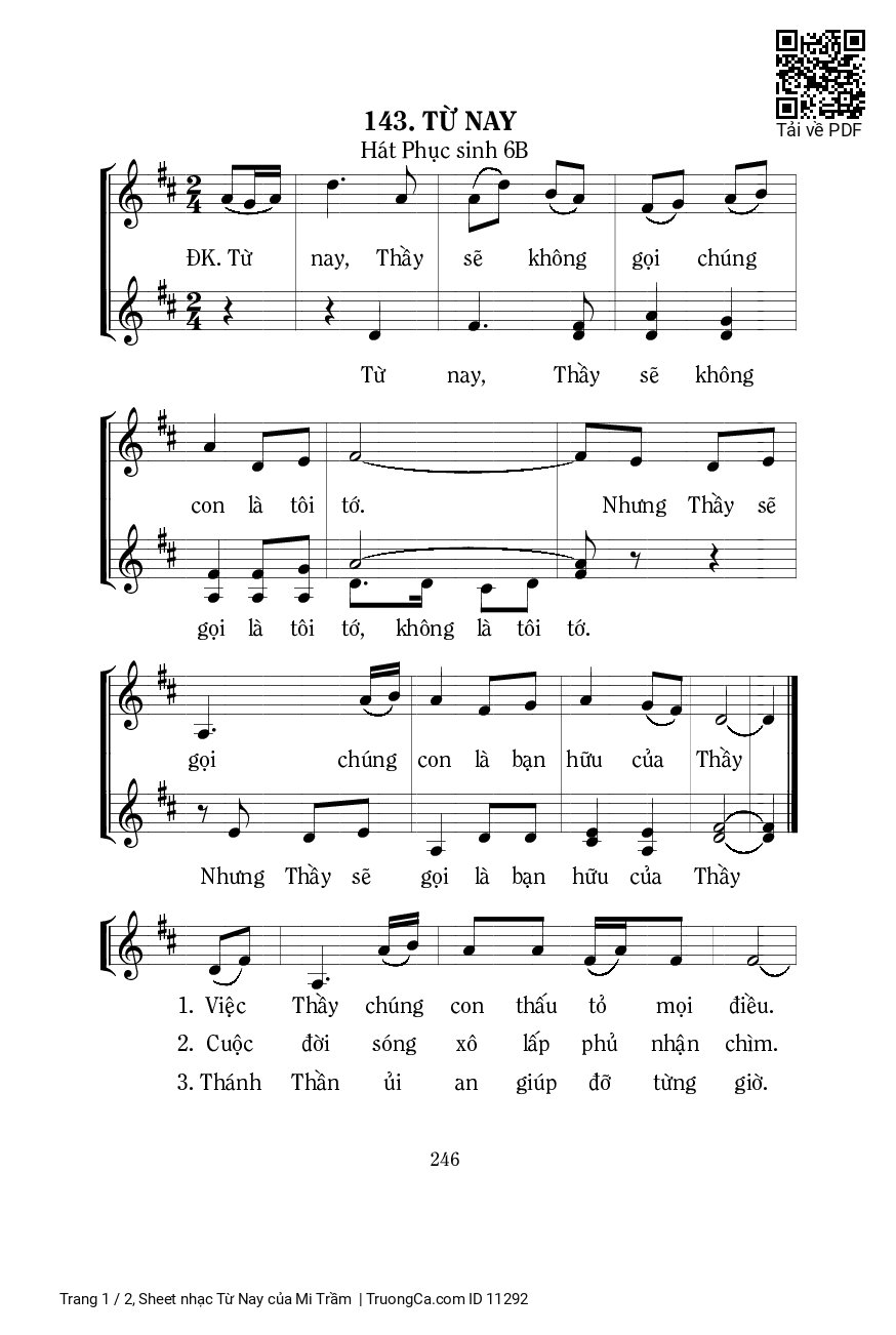 Page 1 of Sheet music PDF Từ Nay - Mi Trầm