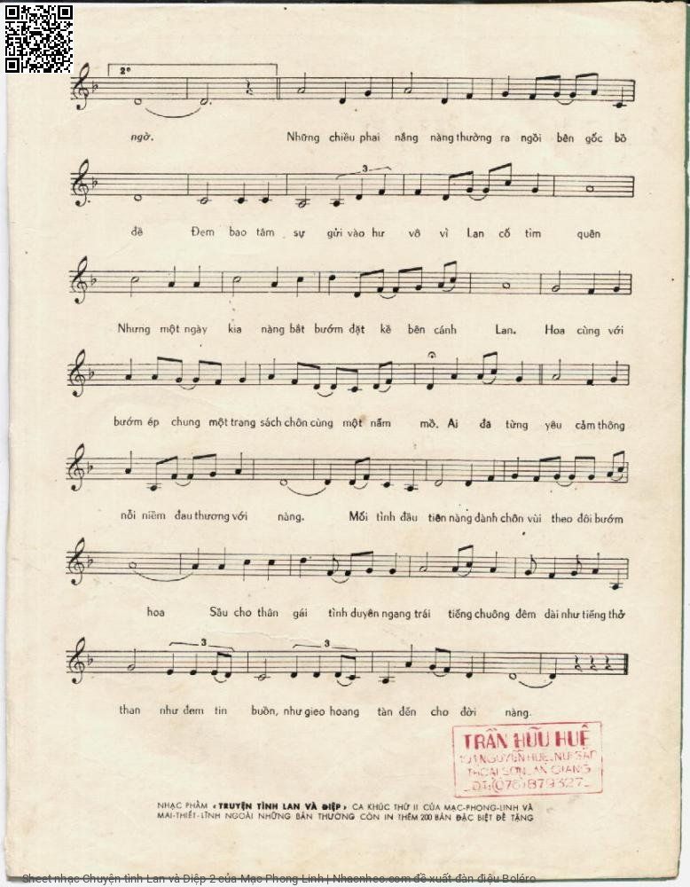 Page 3 of Sheet music PDF Chuyện tình Lan và Điệp 2 - Mạc Phong Linh