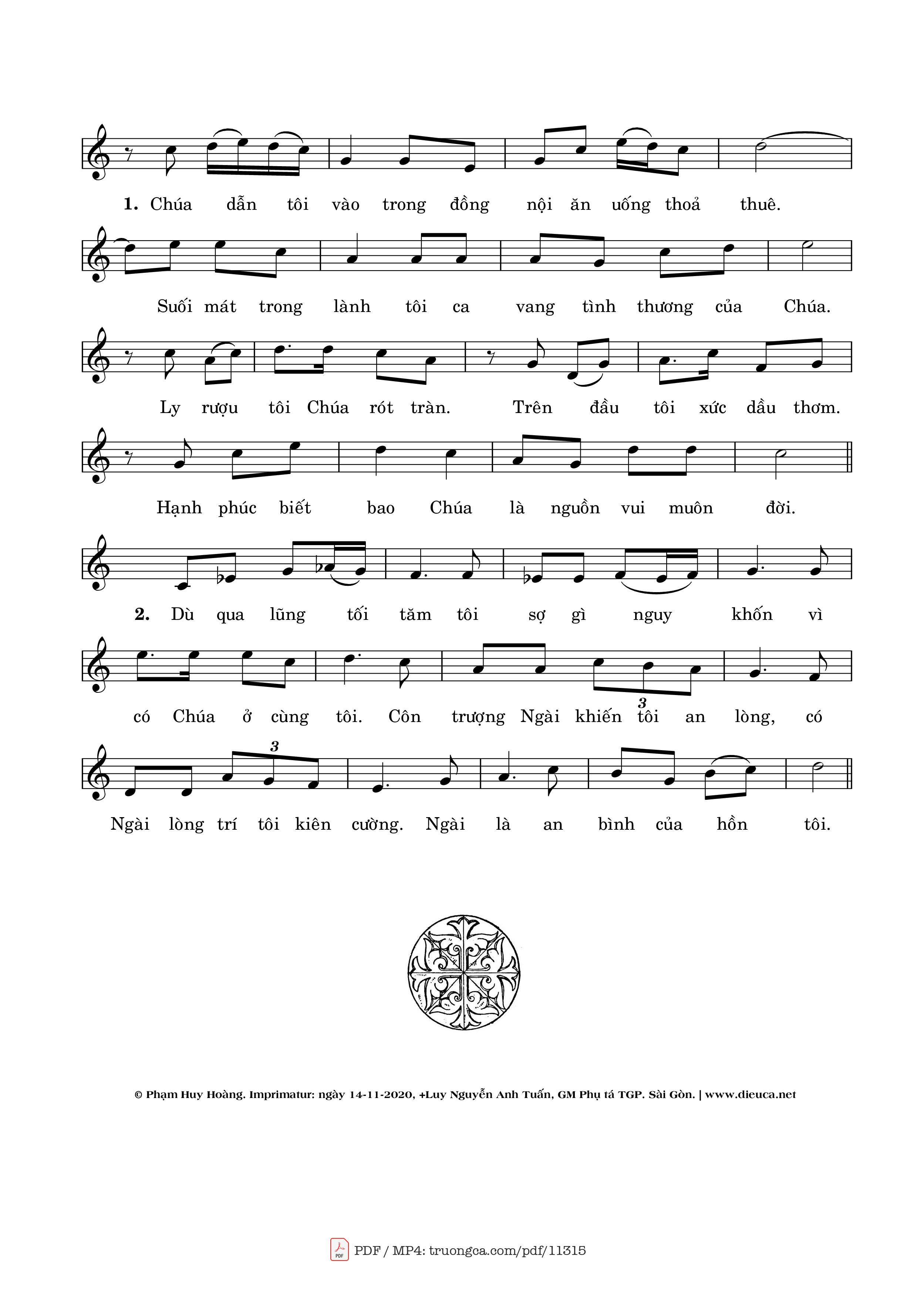 Page 2 of Sheet music PDF Thánh Vịnh 22, Chúa Là Mục Tử Chăn Dắt Tôi - Phạm Huy Hoàng