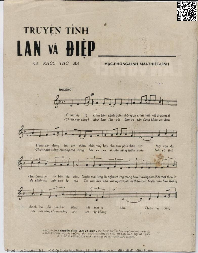 Page 2 of Sheet music PDF Chuyện tình Lan và Điệp 3 - Mạc Phong Linh