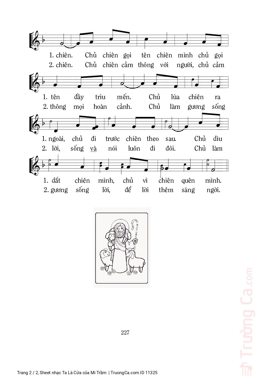 Page 2 of Sheet music PDF Ta Là Cửa - Mi Trầm