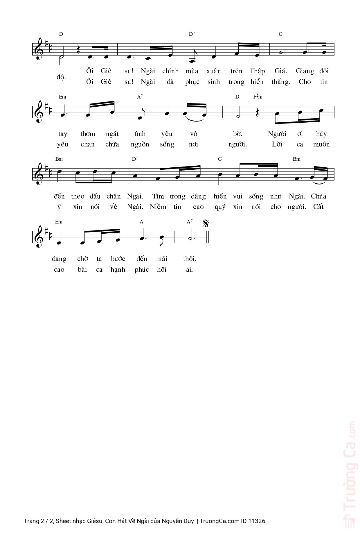 Page 2 of Sheet music PDF Giêsu, Con Hát Về Ngài - Nguyễn Duy