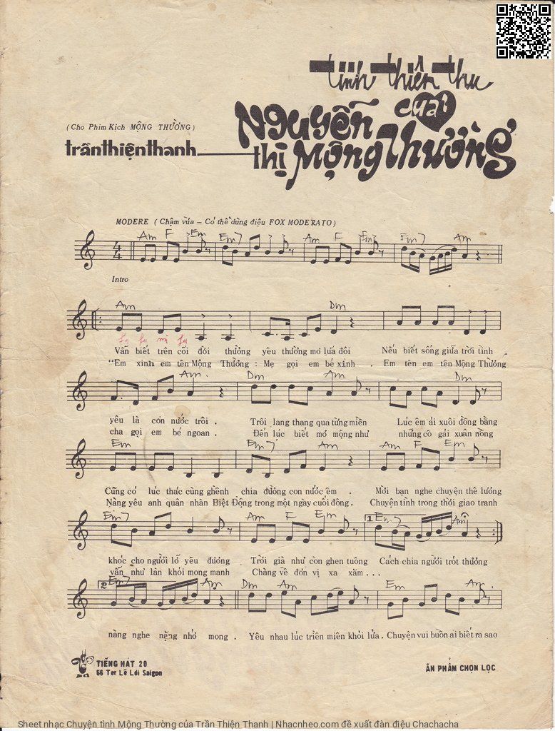 Page 2 of Sheet music PDF Chuyện tình Mộng Thường - Trần Thiện Thanh