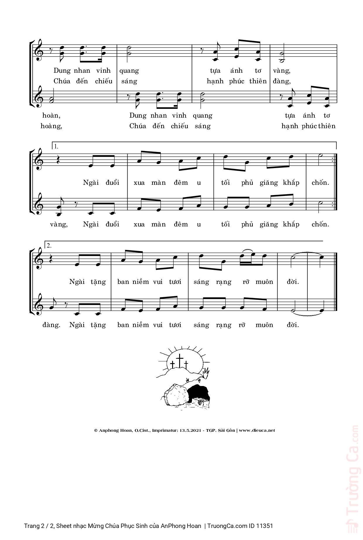 Page 2 of Sheet music PDF Mừng Chúa Phục Sinh - AnPhong Hoan