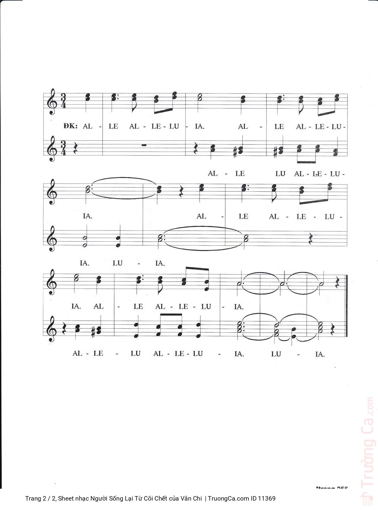 Page 2 of Sheet music PDF Người Sống Lại Từ Cõi Chết - Văn Chi