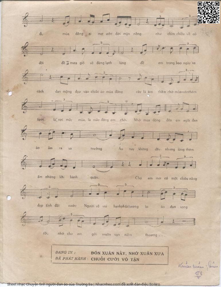 Page 3 of Sheet music PDF Chuyện tình người đan áo - Trường Sa