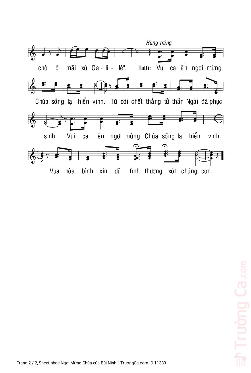 Page 2 of Sheet music PDF Ngợi Mừng Chúa - Bùi Ninh