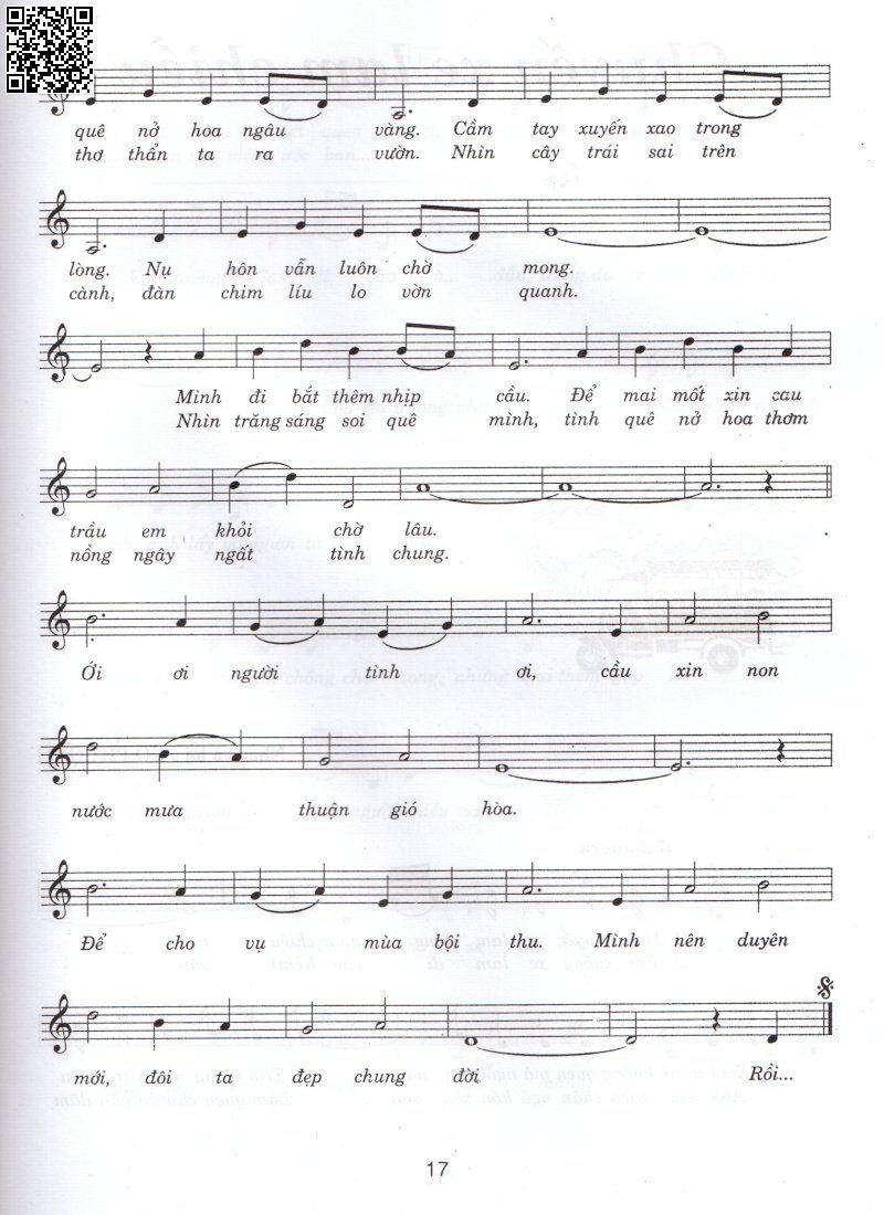 Page 2 of Sheet music PDF Chuyện tình nơi làng quê - Giao Tiên