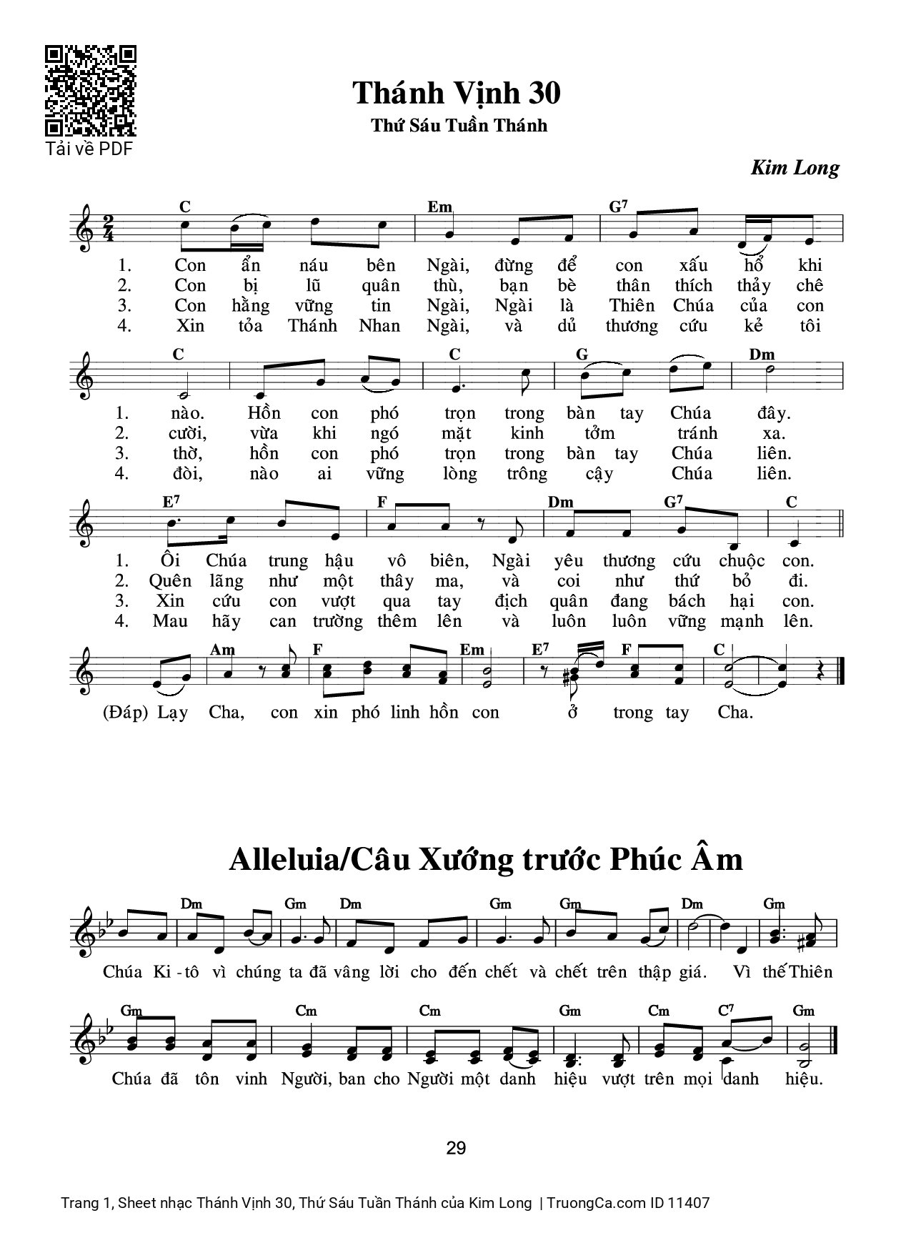 Sheet PDF of Thánh Vịnh 30, Thứ Sáu Tuần Thánh