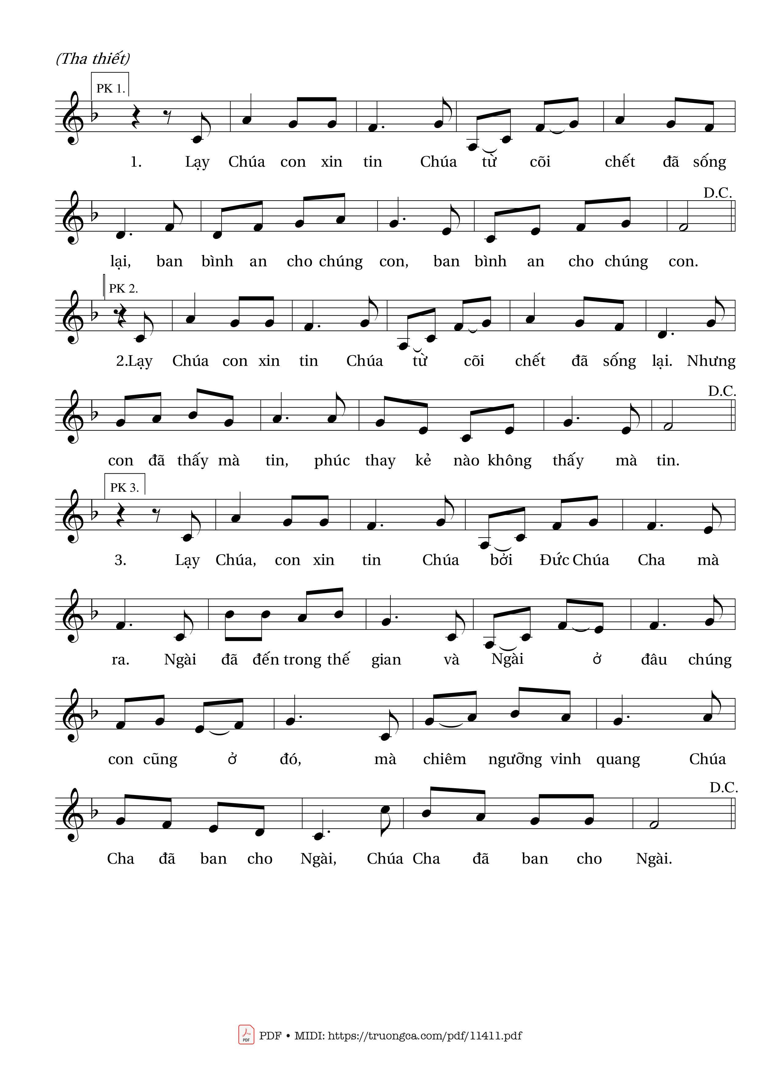Page 2 of Sheet music PDF Con Xin Tin - Hùng Lân
