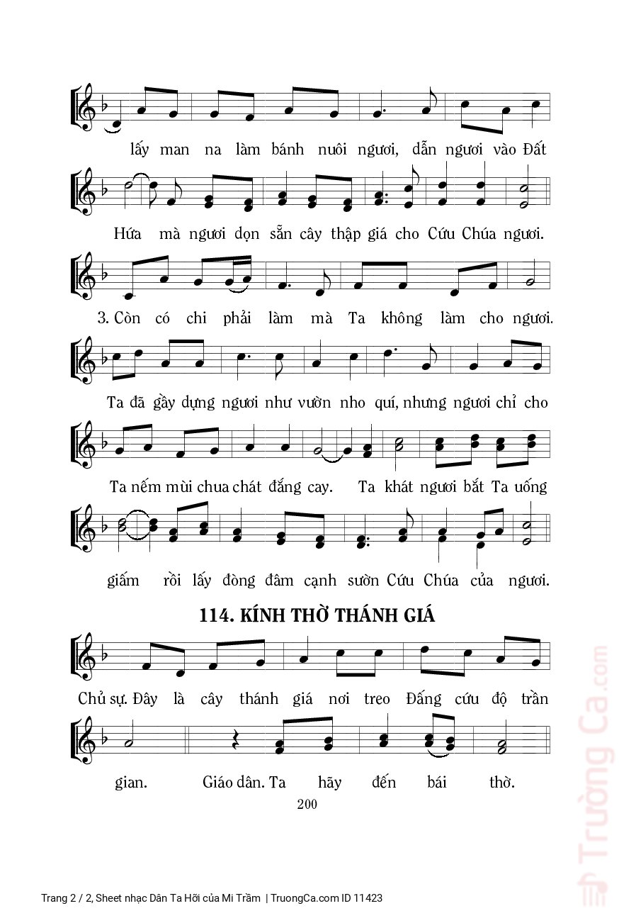 Page 2 of Sheet music PDF Dân Ta Hỡi - Mi Trầm