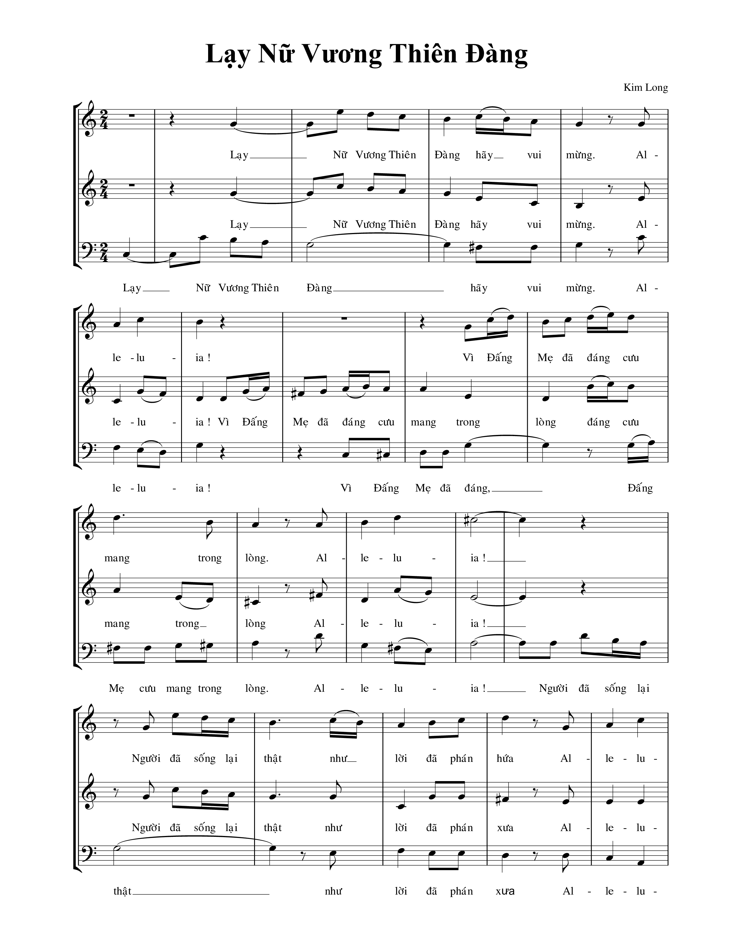 Sheet PDF of Lạy Nữ Vương Thiên đàng