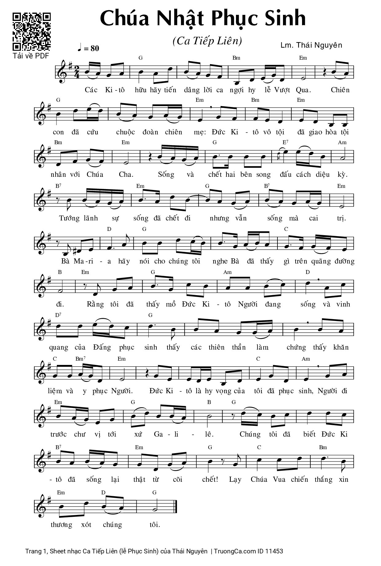 Sheet PDF of Ca Tiếp Liên (lễ Phục Sinh)