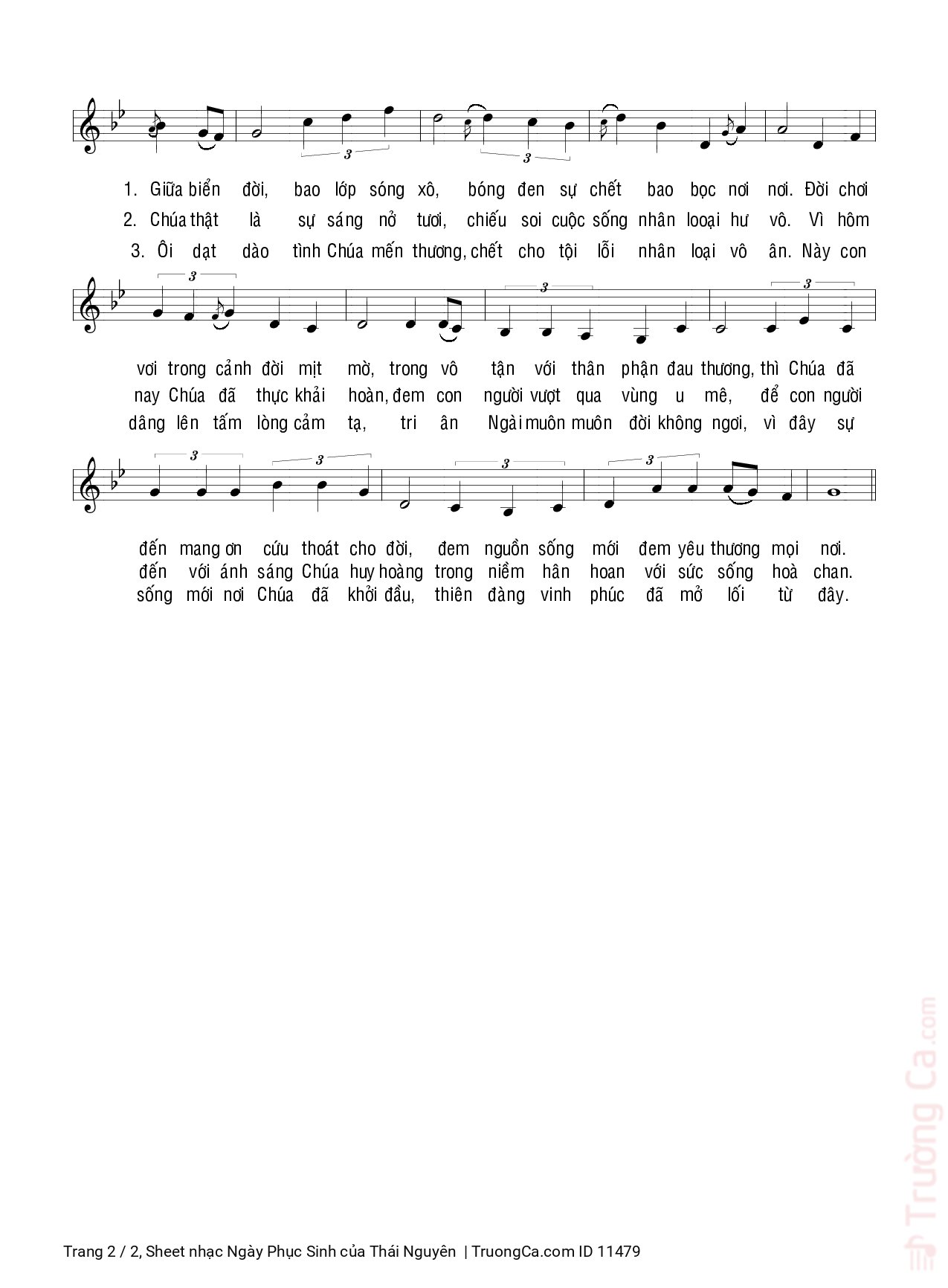 Page 2 of Sheet music PDF Ngày Phục Sinh - Thái Nguyên