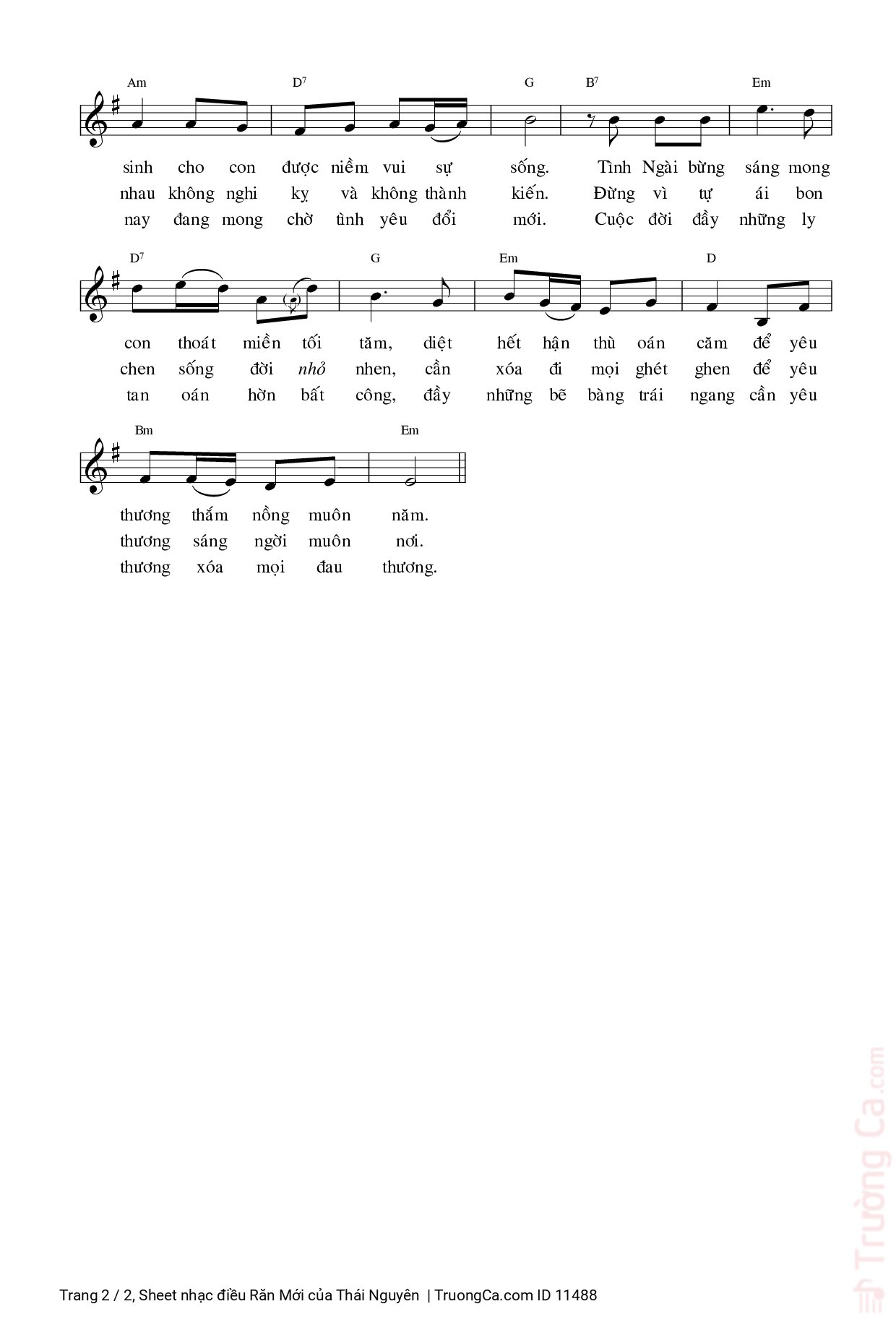 Page 2 of Sheet music PDF điều Răn Mới - Thái Nguyên