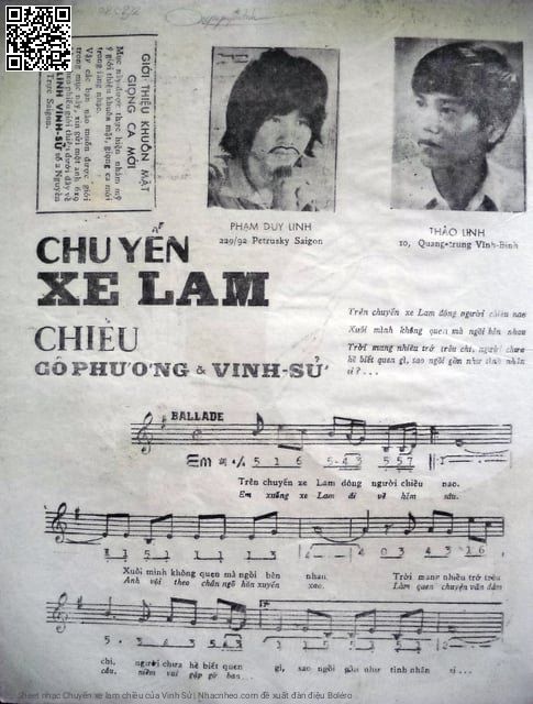 Page 2 of Sheet music PDF Chuyến xe lam chiều - Vinh Sử
