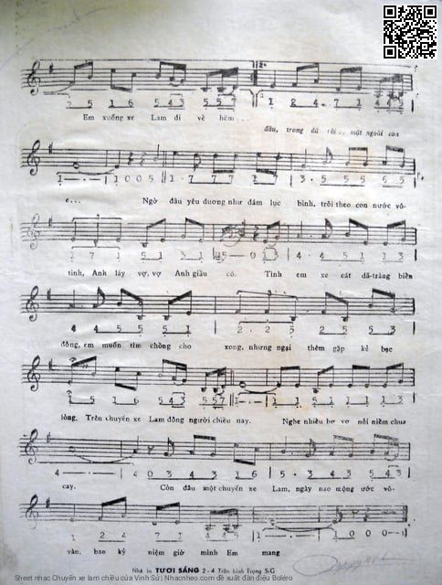 Page 3 of Sheet music PDF Chuyến xe lam chiều - Vinh Sử