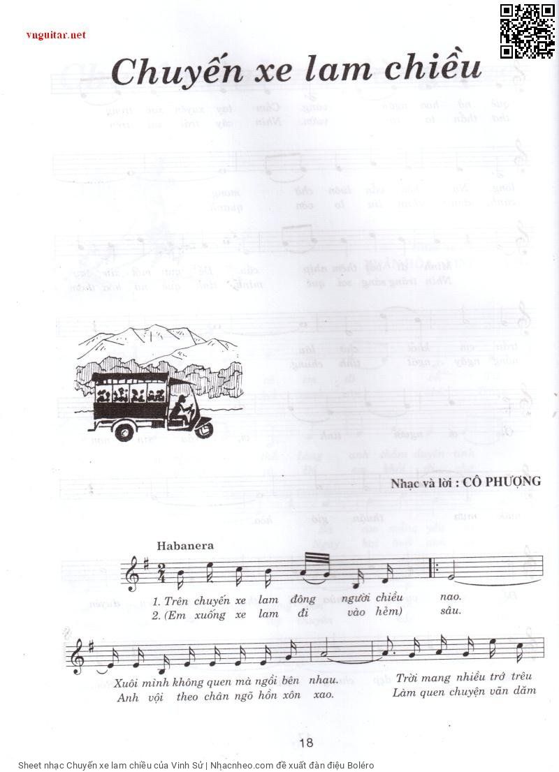 Page 5 of Sheet music PDF Chuyến xe lam chiều - Vinh Sử