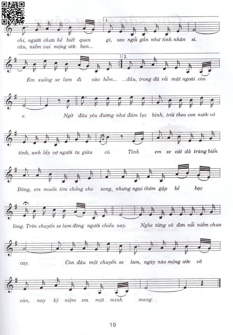 Page 6 of Sheet music PDF Chuyến xe lam chiều - Vinh Sử