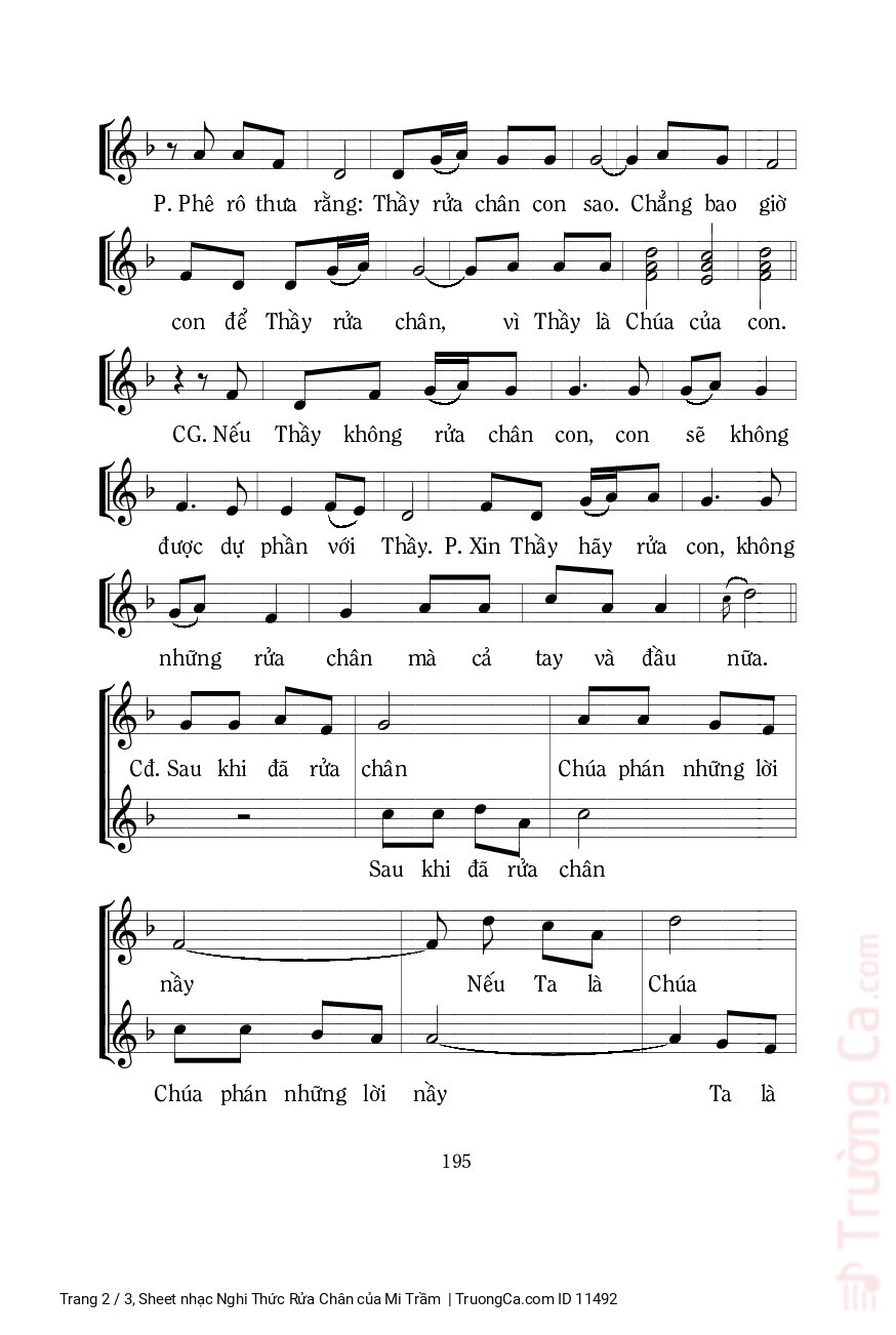 Page 2 of Sheet music PDF Nghi Thức Rửa Chân - Mi Trầm