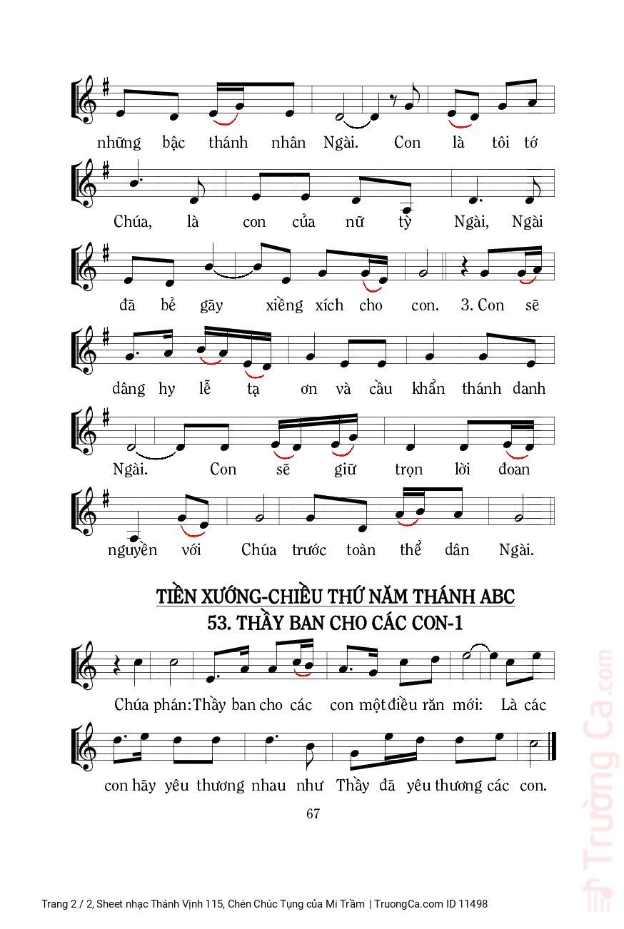 Page 2 of Sheet music PDF Thánh Vịnh 115, Chén Chúc Tụng - Mi Trầm