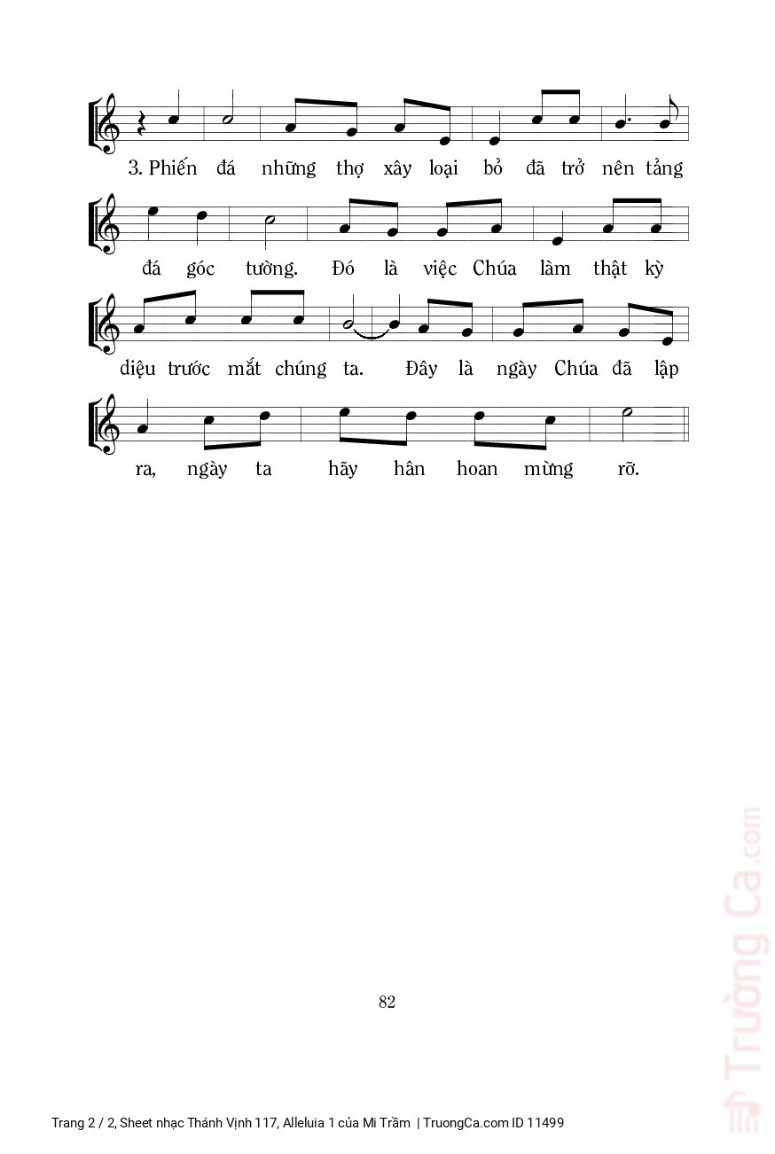 Page 2 of Sheet music PDF Thánh Vịnh 117, Alleluia 1 - Mi Trầm