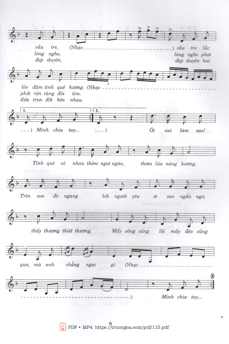 Page 2 of Sheet music PDF Anh Sáu về quê - Hữu Minh