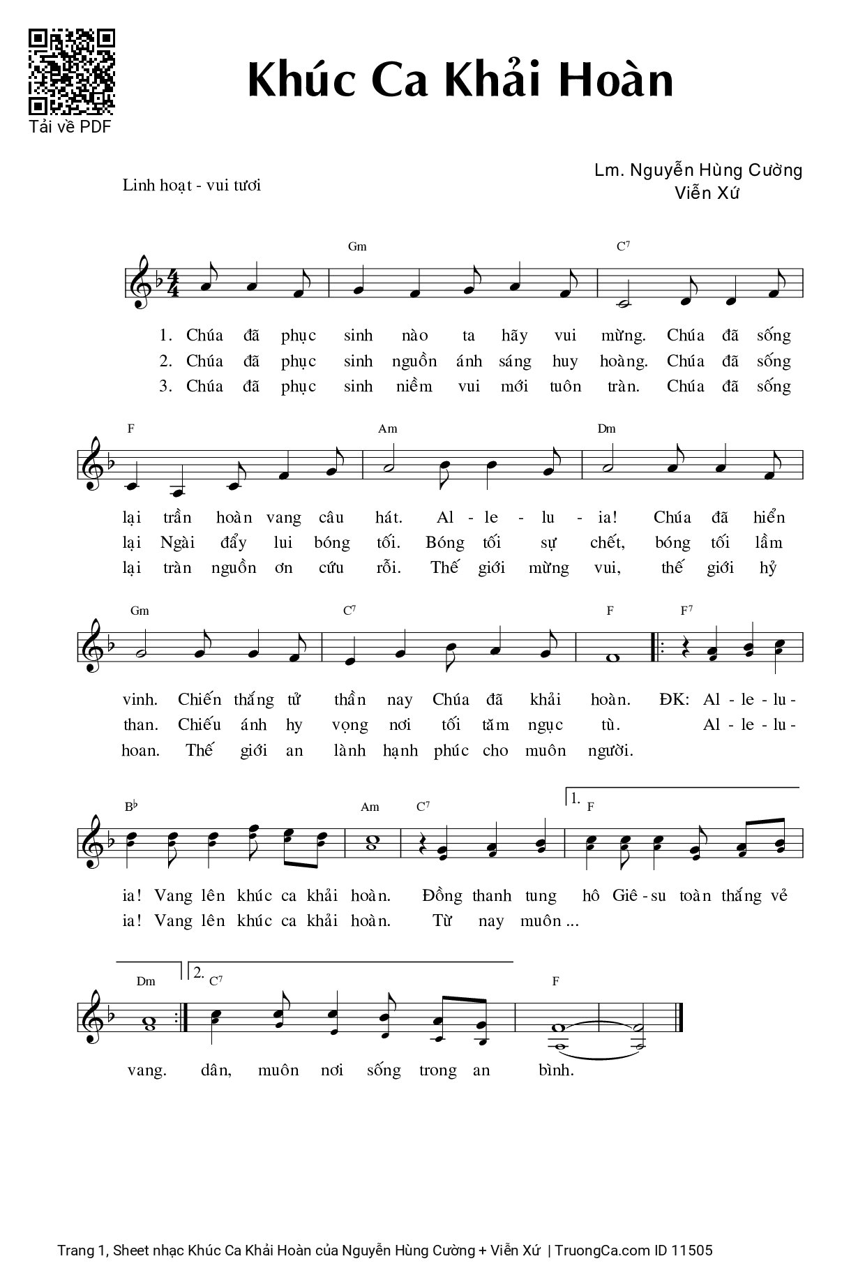 Sheet PDF of Khúc Ca Khải Hoàn