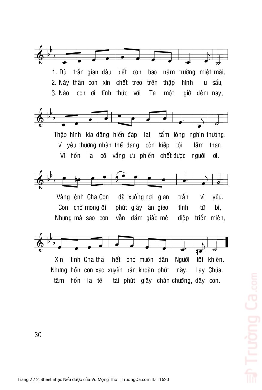 Dù buồn sầu tê tái phút giây chan hoà máu mồ hôi Chúa ơi này con vẫn xin vâng lời Cha, Trang 2