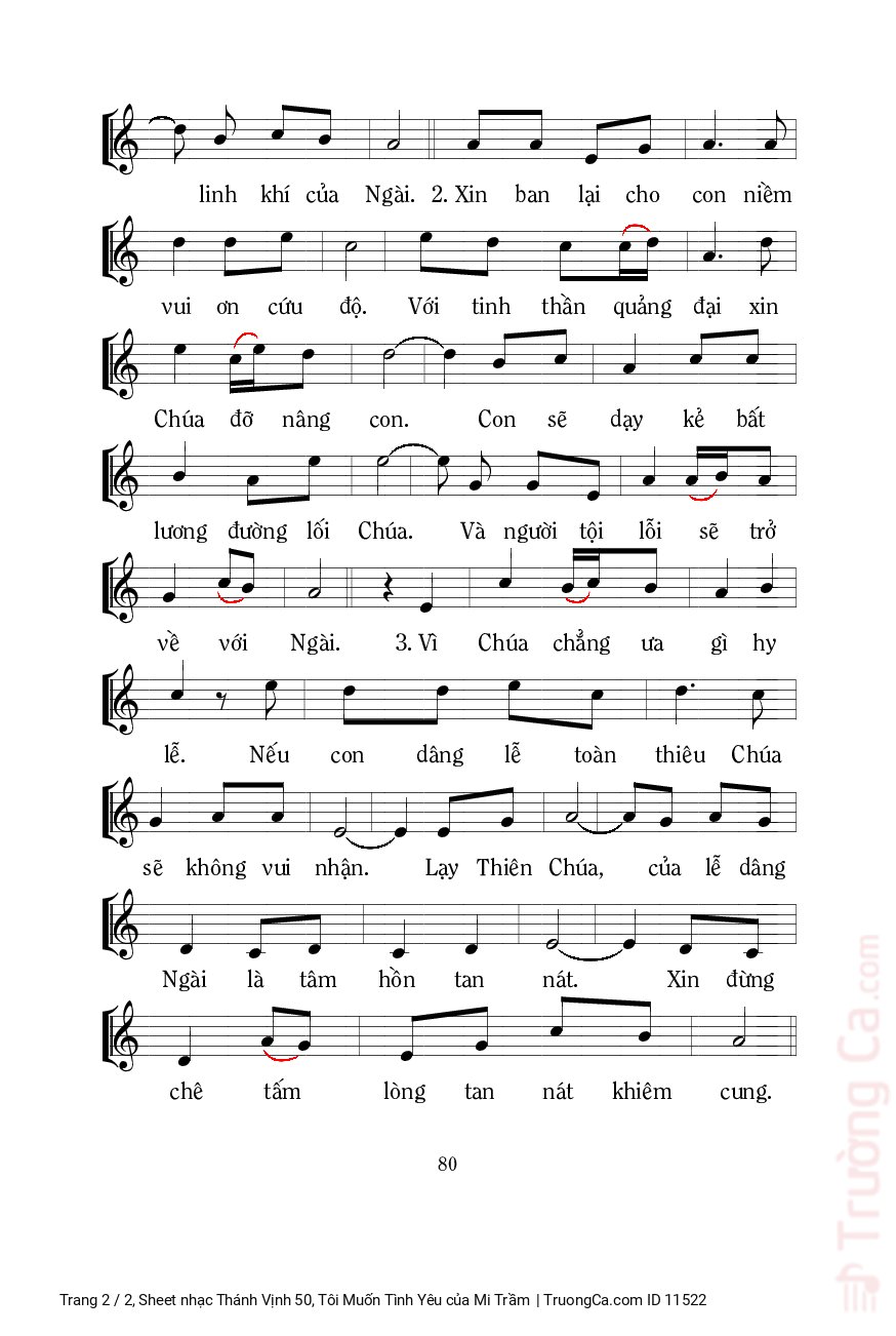 Page 2 of Sheet music PDF Thánh Vịnh 50, Tôi Muốn Tình Yêu - Mi Trầm