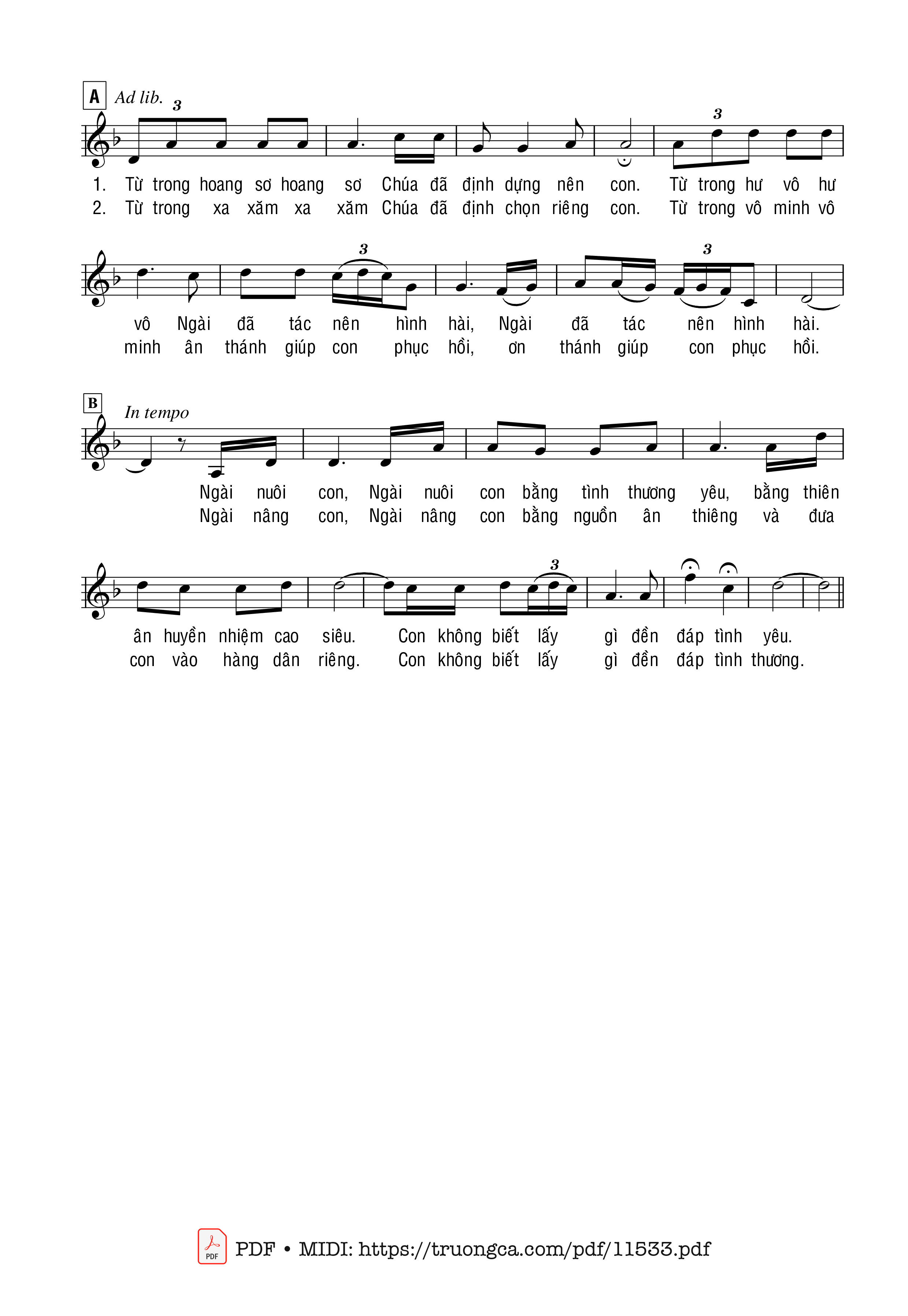 Page 3 of Sheet music PDF Ca Dao Tình Chúa - Ngọc Kôn