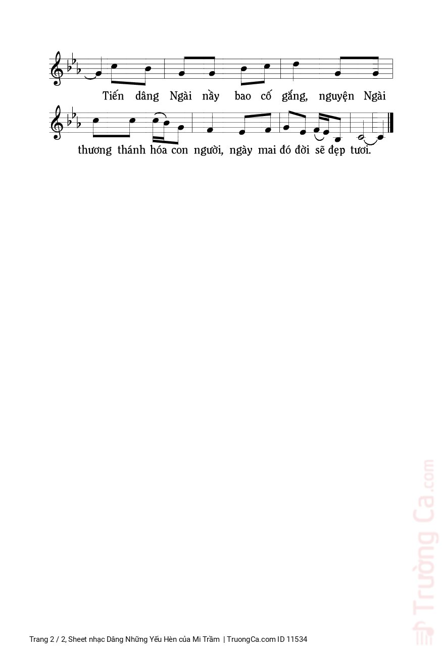 Page 2 of Sheet music PDF Dâng Những Yếu Hèn - Mi Trầm