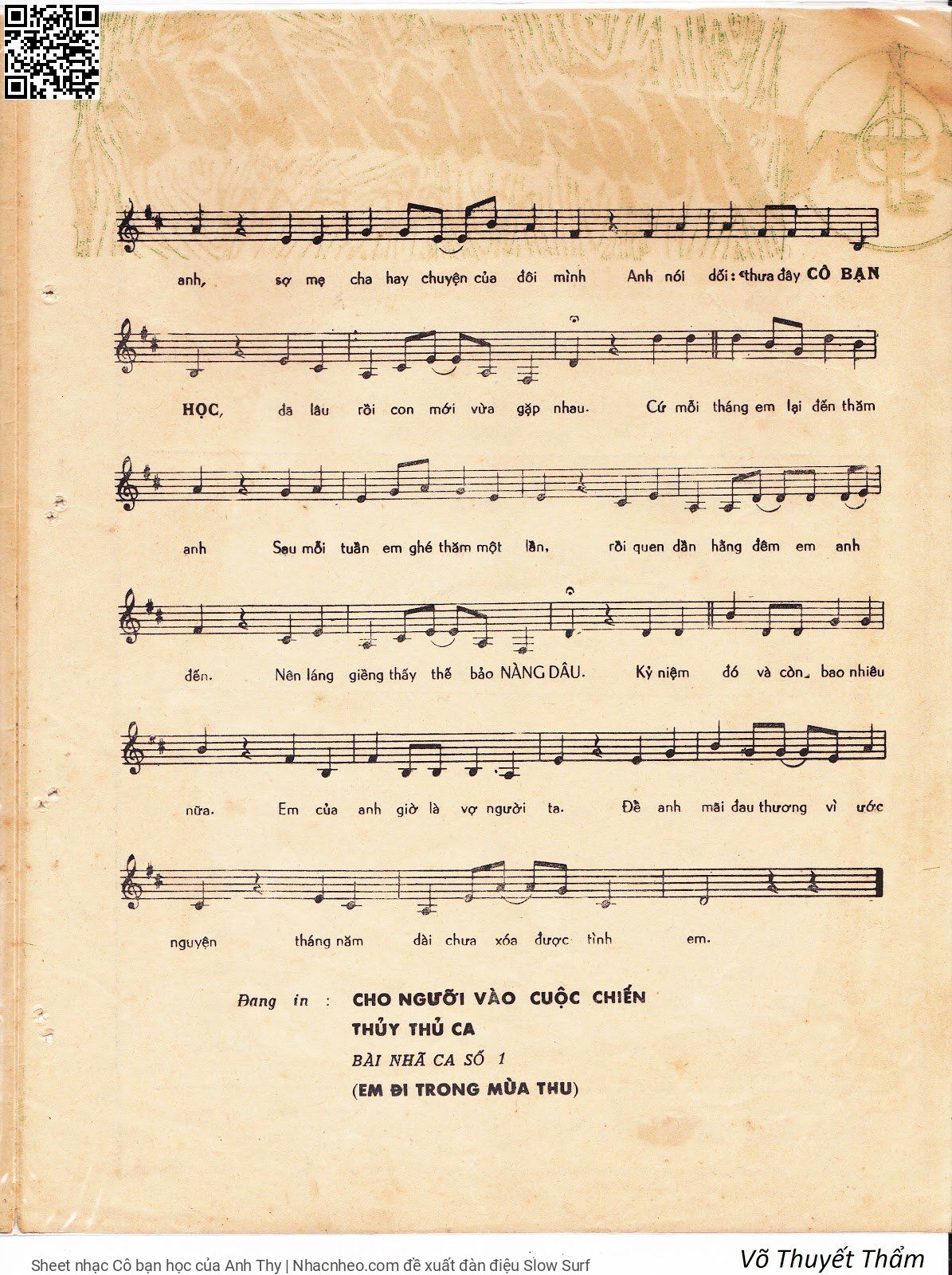 Page 3 of Sheet music PDF Cô bạn học - Anh Thy