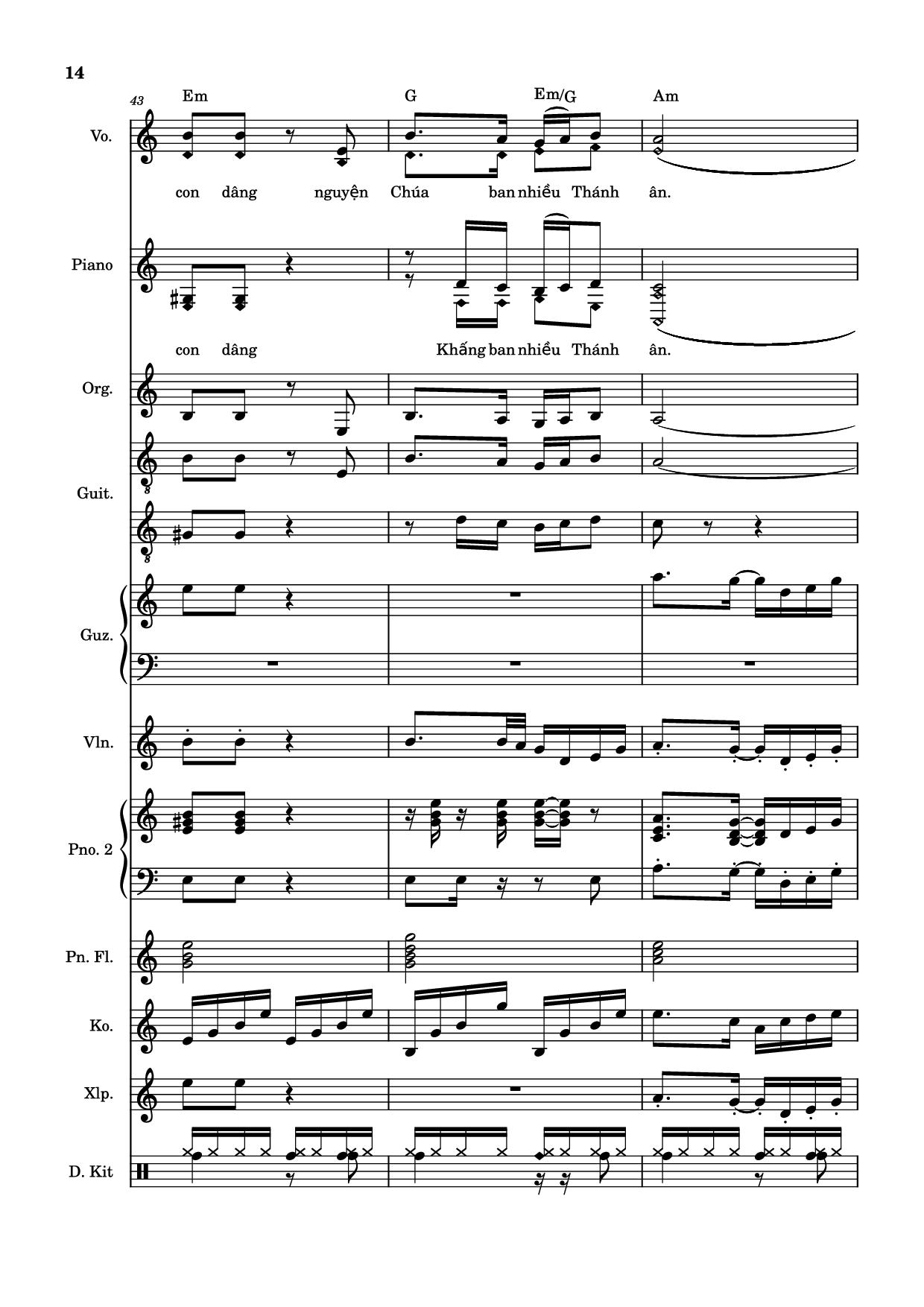Page 14 of Sheet music PDF Piano Guitar Tab Hiến Lễ Tình Yêu (hợp xướng) - Thế Thông