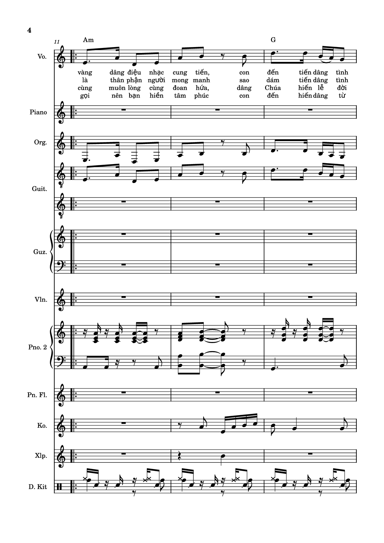 Page 4 of Sheet music PDF Piano Guitar Tab Hiến Lễ Tình Yêu (hợp xướng) - Thế Thông