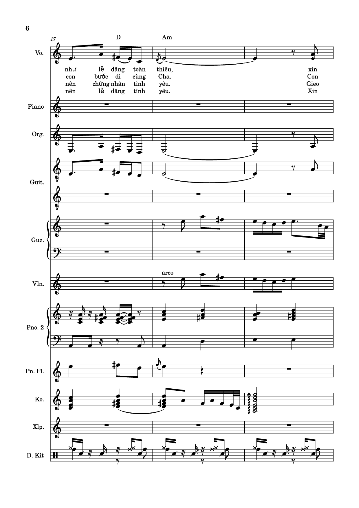 Page 6 of Sheet music PDF Piano Guitar Tab Hiến Lễ Tình Yêu (hợp xướng) - Thế Thông