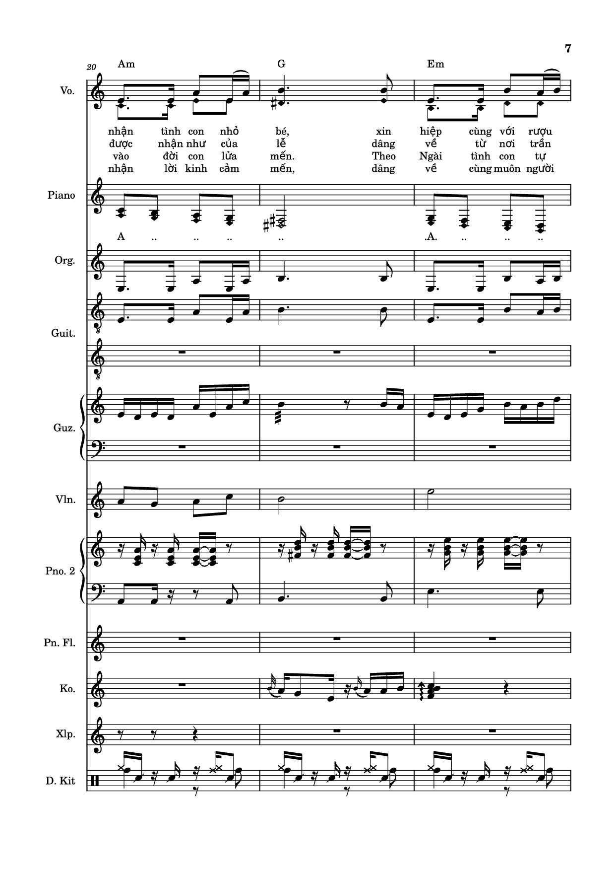 Page 7 of Sheet music PDF Piano Guitar Tab Hiến Lễ Tình Yêu (hợp xướng) - Thế Thông