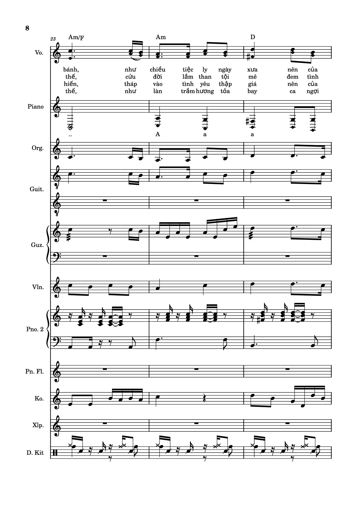 Page 8 of Sheet music PDF Piano Guitar Tab Hiến Lễ Tình Yêu (hợp xướng) - Thế Thông