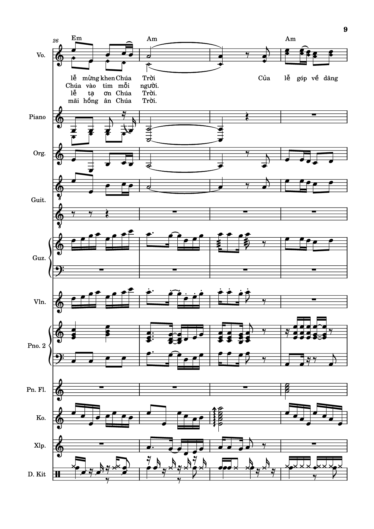 Page 9 of Sheet music PDF Piano Guitar Tab Hiến Lễ Tình Yêu (hợp xướng) - Thế Thông
