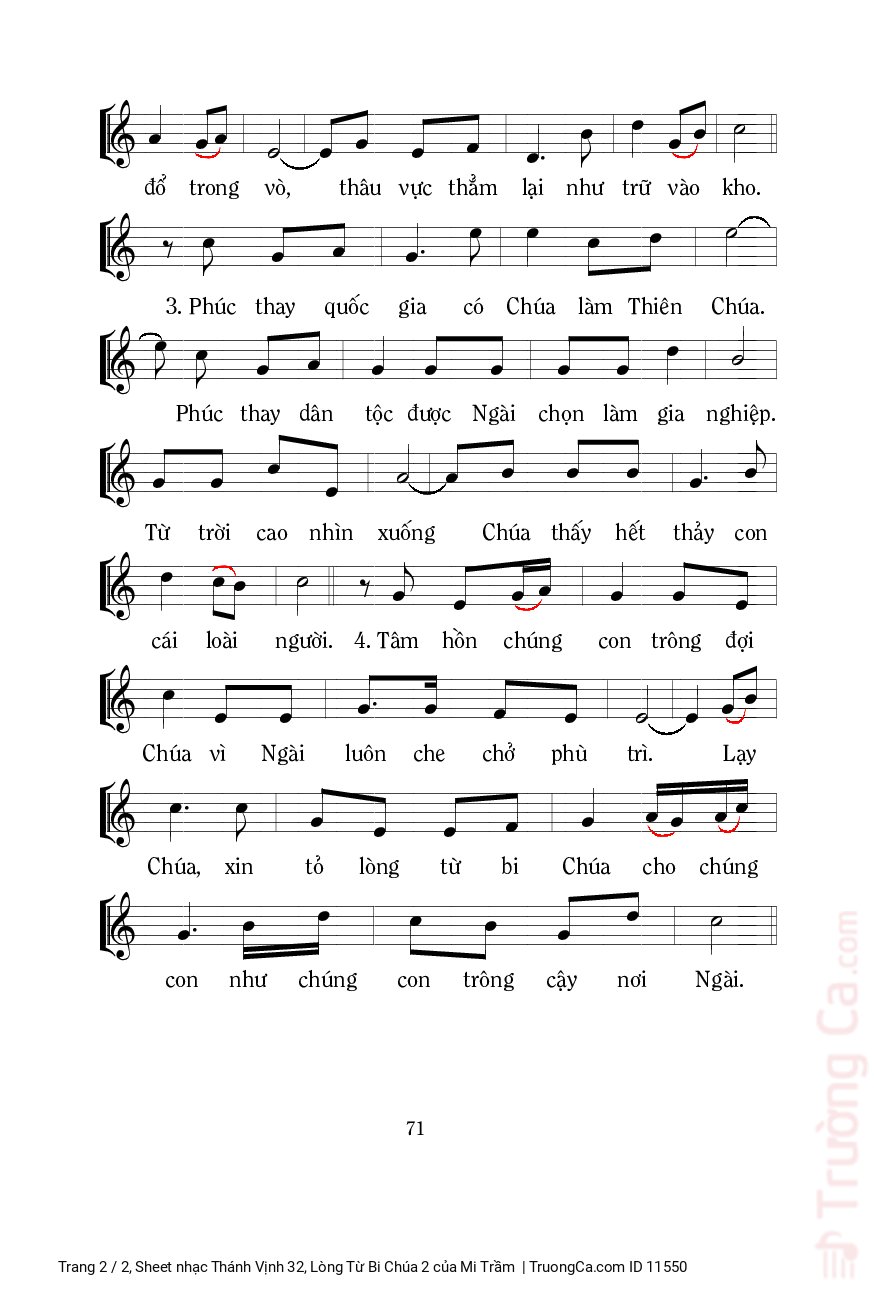 Page 2 of Sheet music PDF Thánh Vịnh 32, Lòng Từ Bi Chúa 2 - Mi Trầm
