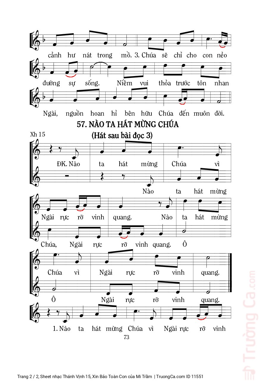 Page 2 of Sheet music PDF Thánh Vịnh 15, Xin Bảo Toàn Con - Mi Trầm