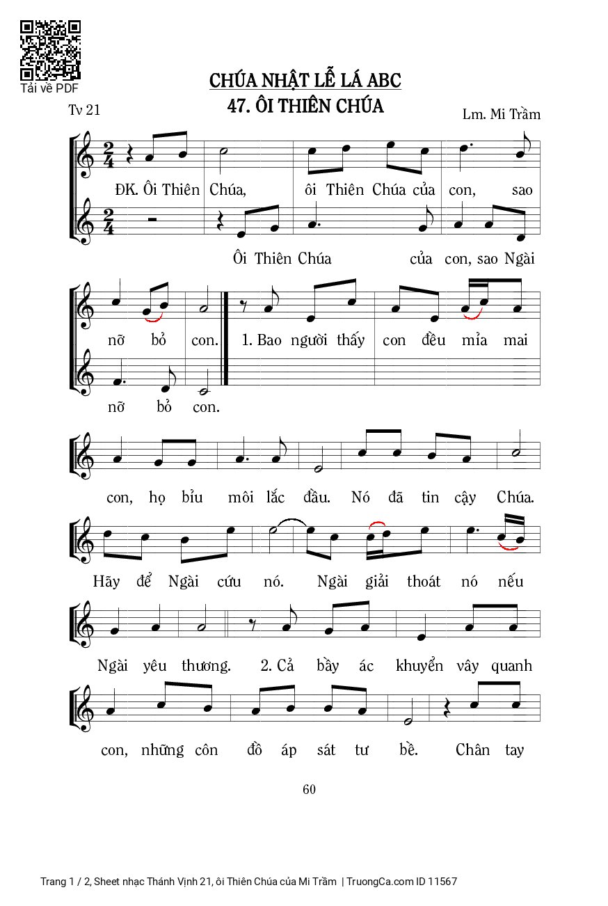 Sheet PDF of Thánh Vịnh 21, ôi Thiên Chúa