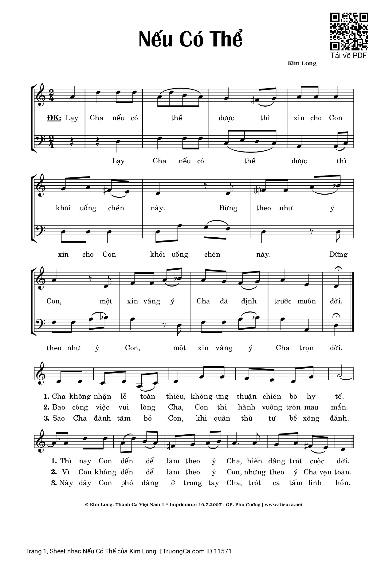 Sheet PDF of Nếu Có Thể