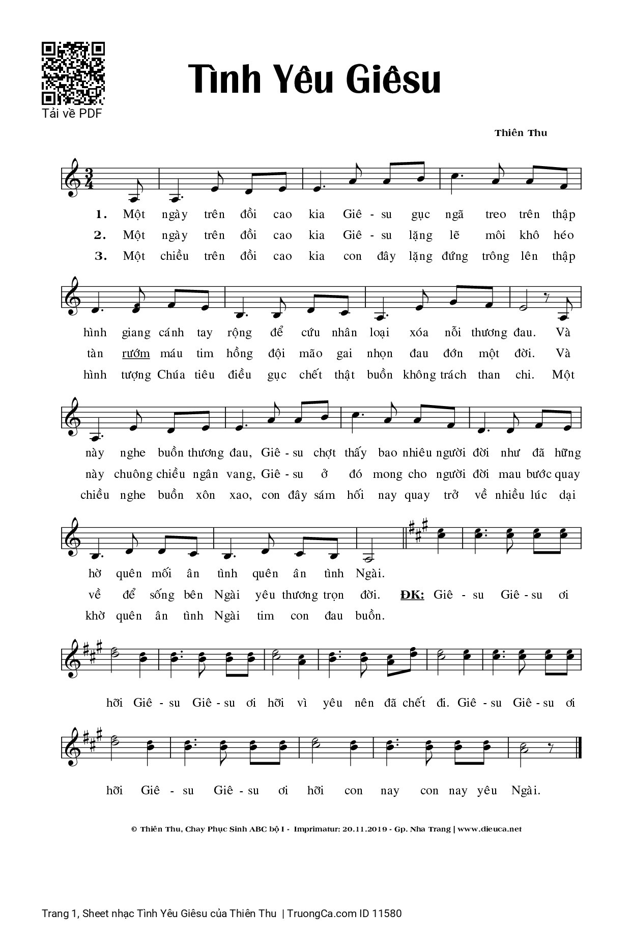Sheet PDF of Tình Yêu Giêsu