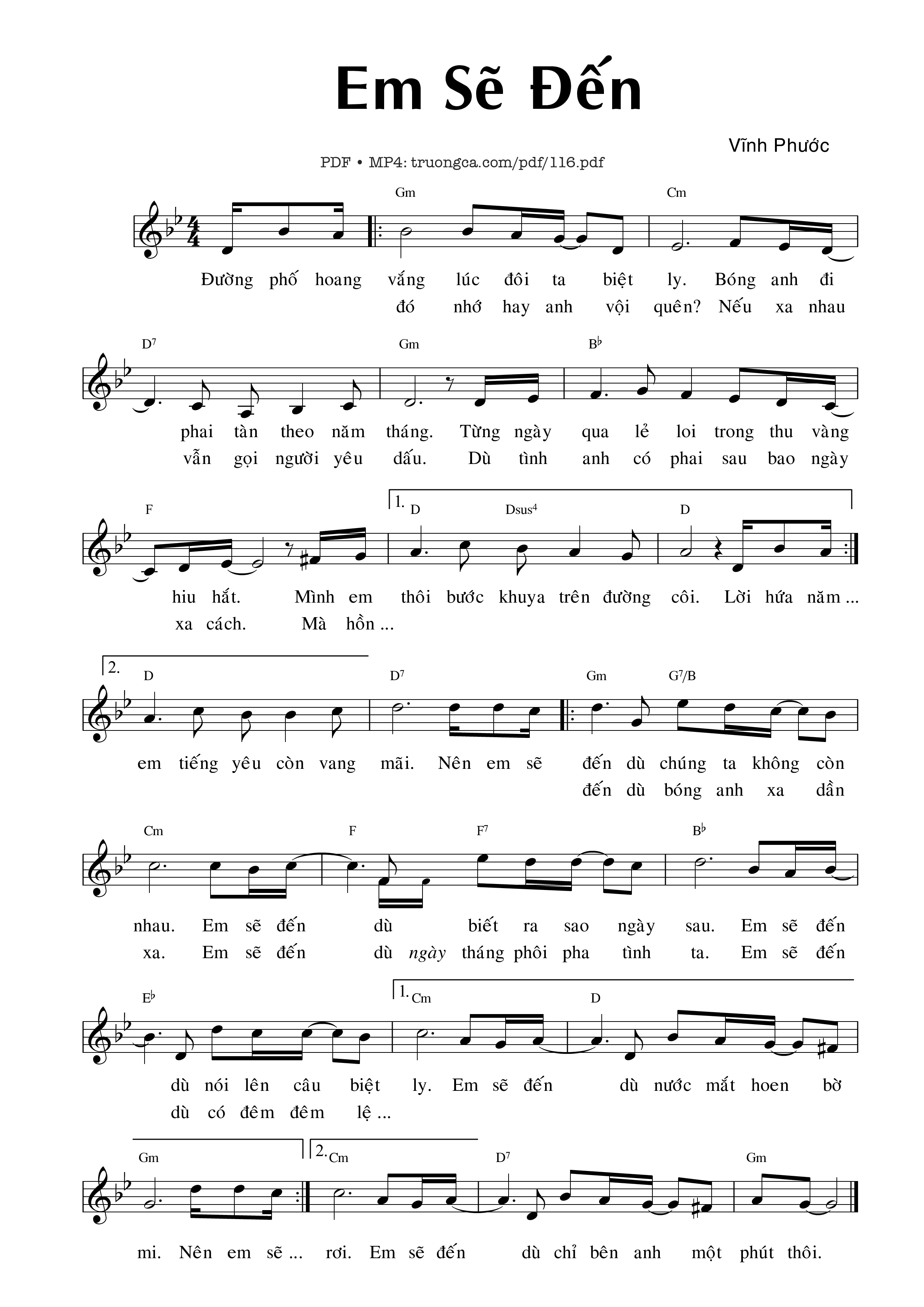 Page 1 of Sheet music PDF Anh sẽ đến - Vĩnh Phước