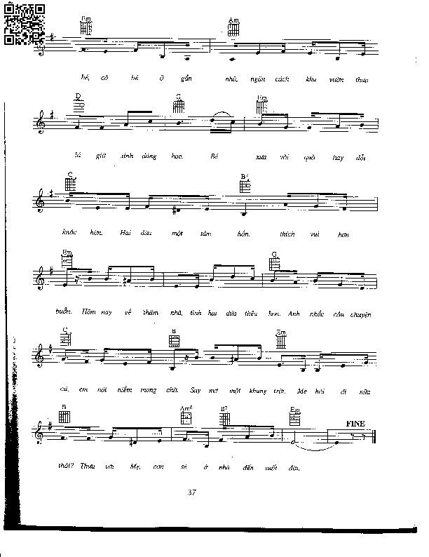 Page 2 of Sheet music PDF Cô bé ngày xưa - Hoài Linh