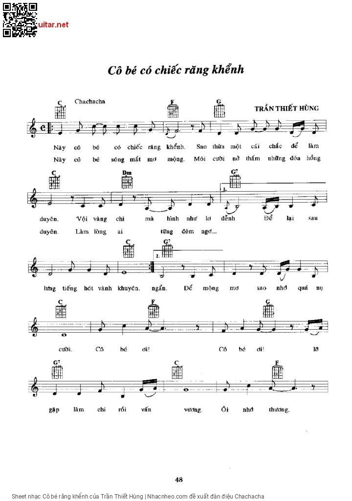 Page 1 of Sheet music PDF Cô bé răng khểnh - Trần Thiết Hùng